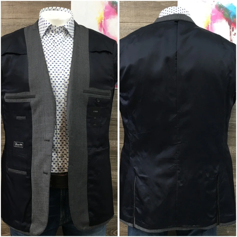 J CREW LUDLOW Mens Wool Blazer Sport Coat Casual Jacket Size 42L‎ Gray Suit